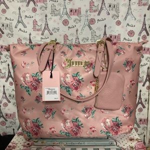 Juicy Couture Bag Vintage Rose Blush Troop Beverly Hills Nylon Tote & Pouch